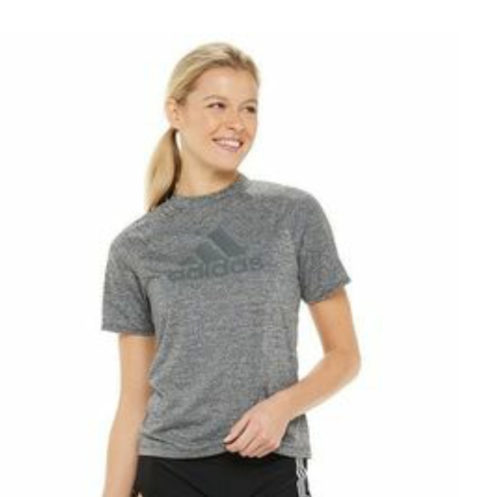NEW Adidas Logo Tee Shirt Top Swim Top XL Grey - Picture 11 of 16